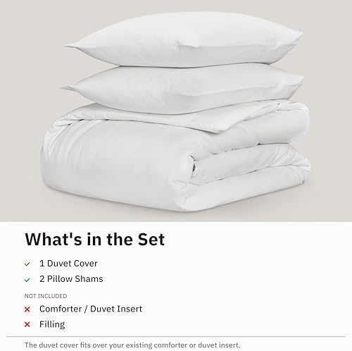 California Design Den Luxury Duvet Cover Set Queen, Antique White