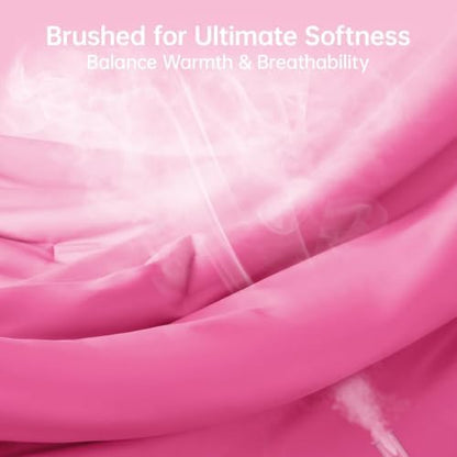 MUXHOMO California King Comforter Set, All Season Ultra Soft Down Alternative Bedding - 3 Piece Lightweight Bed Set Includes 1 Comforter (104"x96") and 2 Pillow Shams (20"x36"), Hot Pink