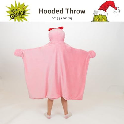 Dr. Seuss The Grinch Cindy Lou Hooded Throw - Kids Holiday Christmas Bedding Super Soft Throw Blanket - 30 in x 50 in, (Officially Licensed Product) by Franco