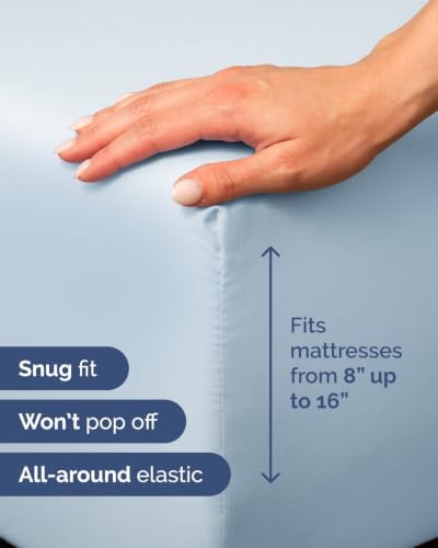 Flex Top Split Head King 6 Piece Sheet Set - Soft & Cooling - Sky Blue