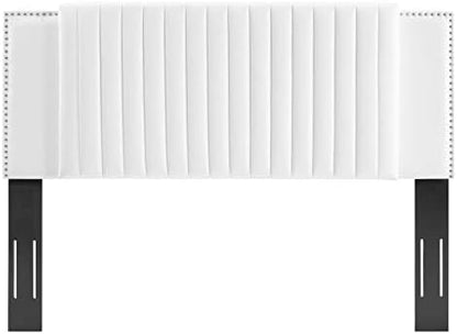 Modway MOD-6662-WHI Felicity Channel Tufted Performance Velvet Full/Queen Headboard, White
