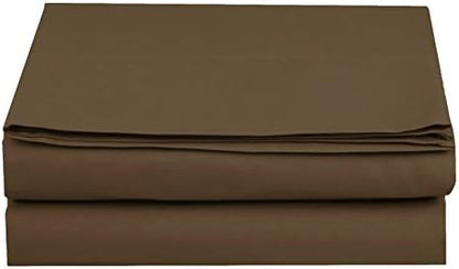 Elegant Comfort Premium Hotel Quality 1-Piece Flat Sheet, Luxury and Softest 1500 Premium Hotel Quality Microfiber Bedding Flat Sheet, Wrinkle-Free, Stain-Resistant, King, Chocolate Brown