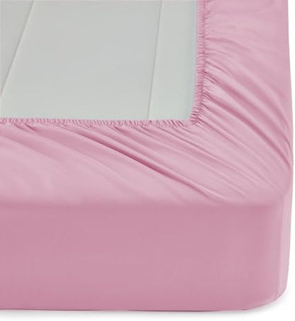 Amazon Basics 5-Piece Soft, Easy-Wash Microfiber Kid's Bed-in-a-Bag Bedding Set with Sheet and Comforter, Twin, Pink, Solid