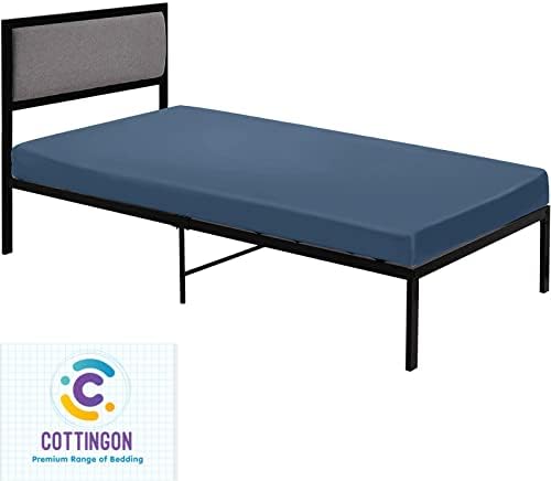 1 PC Cot Size 30" x 75" Fitted Sheet, 100% Egyptian Cotton, Coronet Blue