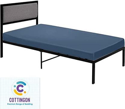 1 PC Cot Size 30" x 75" Fitted Sheet, 100% Egyptian Cotton, Coronet Blue