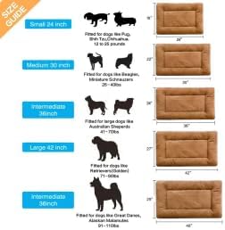 Dog Crate Pad Washable Dog Bed for Crate Medium Cozy Mat 36-Inch Camel