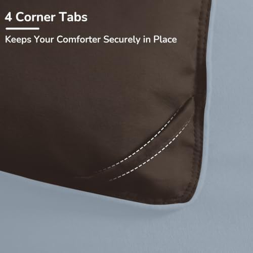 downluxe King Comforter Set Soft Reversible 3 Pieces, Brown/Blue
