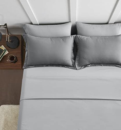 Maple&Stone King Comforter Set 7 Pieces Bed in a Bag Dark & Light Grey