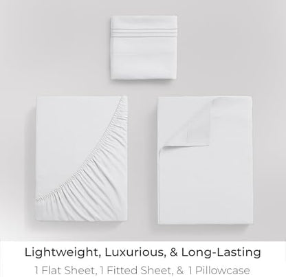 Mellanni Iconic 3-Piece, Ultra Soft Sheet Set (Twin, White)