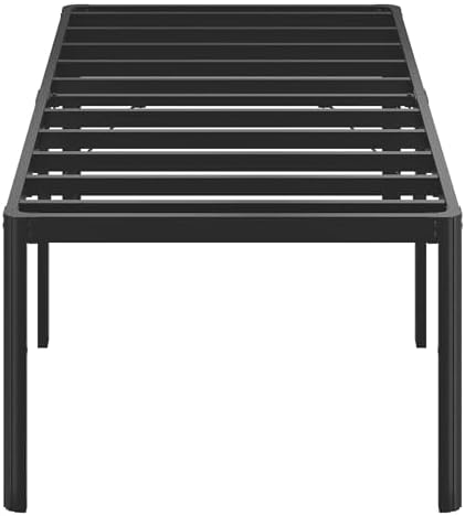 Lutown-Teen 25 Inch High Twin Bed Frames with Rounded Corner Legs, Heavy Duty Metal Twin Platform Bed Frame with Steel Slats Support, No Box Spring Needed, Noise Free, Easy Assembly