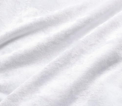 Fredsure Distressed Velvet Comforter Set, 5 Pieces Bright White King, Distressed Velvet Face and Brushed Microfiber Reverse