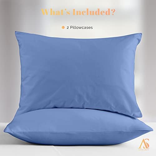 800 Series Standard/Queen Pillow Cases Set of 2, Deep Blue