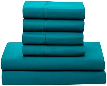 Sweet Home Collection RV Short Queen Comforter Set for RV Camper - Comforter Set with Fitted & Flat Sheet, 4 Pillowcases - Tailored for RV Short Queen Beds - Cozy Essentials for Your RV Bedroom, Teal