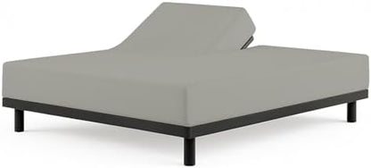 1 PC Top Split King Fitted Sheet for Adjustable beds, 34" Split, Light Grey