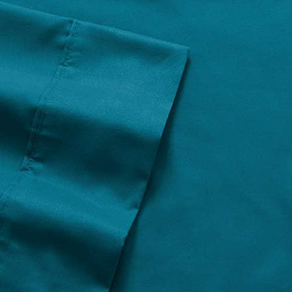 Sweet Home Collection RV Short Queen Comforter Set for RV Camper - Comforter Set with Fitted & Flat Sheet, 4 Pillowcases - Tailored for RV Short Queen Beds - Cozy Essentials for Your RV Bedroom, Teal