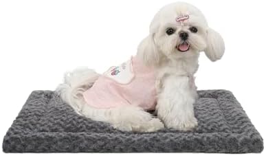 Exsnugy Washable Dog Bed Mat Medium Size Fluffy Pet Crate Pad 21x13
