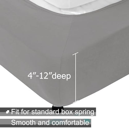 ALYVIA SPRING Full Size Box Spring Cover Jersey Knit Stretchy, Silver