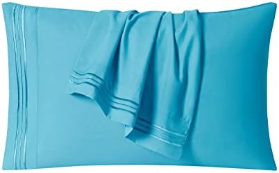 Clara Clark Bed Sheets, Premier 1800 Series 4 Piece Bed Sheet Set, Deep Pocket, Wrinkle, Fade, Stain Resistant, Luxury Soft Bedding Sheets & Pillowcases, Full, Beach Blue