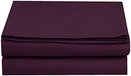 Elegant Comfort Premium Hotel Quality 1-Piece Flat Sheet, Luxury and Softest 1500 Premium Hotel Quality Microfiber Bedding Flat Sheet, Wrinkle-Free, Stain-Resistant, Twin/Twin XL, Purple