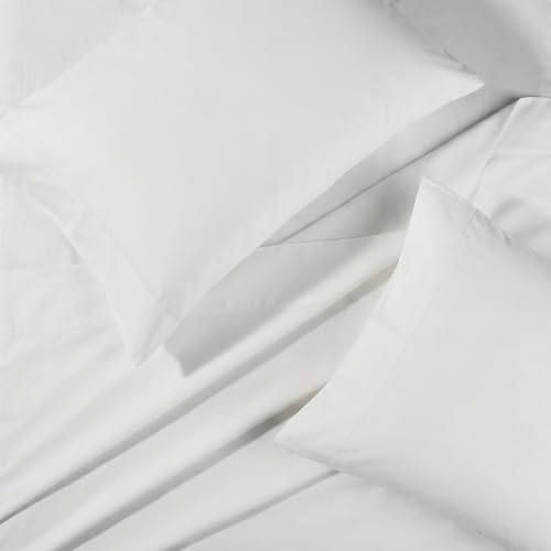 BIOWEAVES 100% Organic Cotton Sheets, 300 Thread Count 3-Piece GOTS Certified Bed Sheet Set Fits Mattress Upto 17" Deep Pocket, Soft & Silky Sateen Weave (Twin, White)