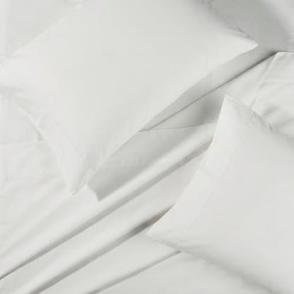 BIOWEAVES 100% Organic Cotton Sheets, 300 Thread Count 3-Piece GOTS Certified Bed Sheet Set Fits Mattress Upto 17" Deep Pocket, Soft & Silky Sateen Weave (Twin, White)