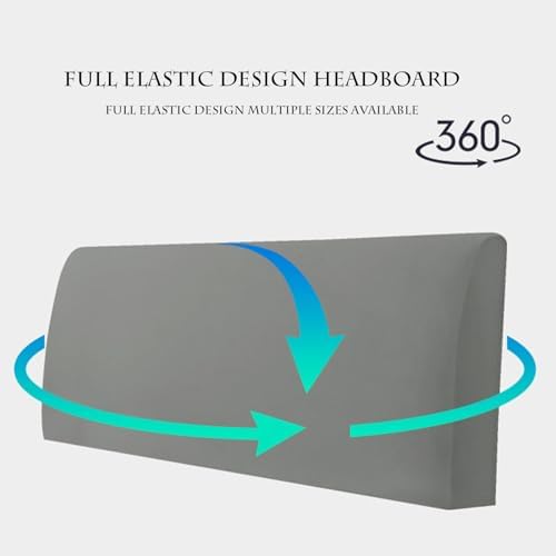 Stretch Headboard Slipcover, Elastic Bed Protector for Bedroom Decor, Full Coverage, Blue (71"x27" / 180x70 cm Size)