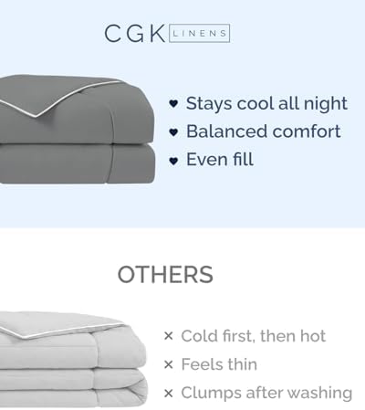 Cooling Comforter Full/Queen Size - Cooling Blanket - 90x90 (Dark Grey)