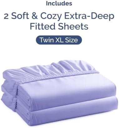 CGK Linens 2 Pack Extra Deep Twin XL Fitted Sheets - Lavender
