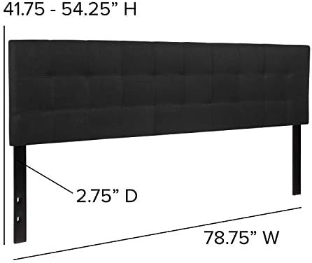 Flash Furniture Bedford Tufted Upholstered King Size Headboard in Black Fabric