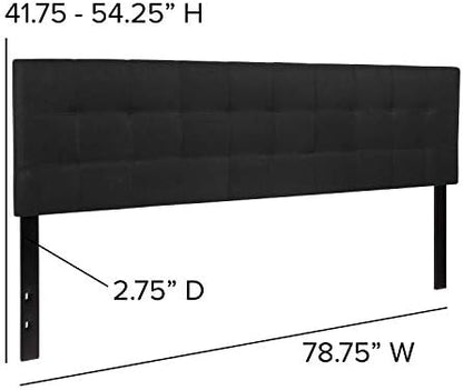 Flash Furniture Bedford Tufted Upholstered King Size Headboard in Black Fabric