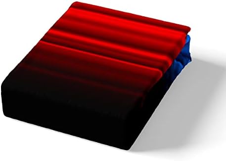 Feelyou Geometric Abstract Ombre Women Bed Sheets Kids Teens Blue Red and Black Striped Sheet Set Decor Modern Fashion Bed Set Bedroom Collection 3Pcs Twin Size