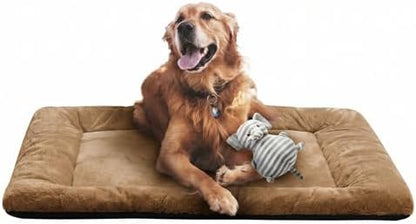 Dog Crate Pad Washable Dog Bed for Crate Large Cozy Mat 42-Inch Camel