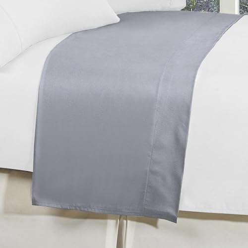 Elegant Comfort Premium Hotel Quality 1-Piece Flat Sheet, Luxury and Softest 1500 Premium Hotel Quality Microfiber Bedding Flat Sheet, Wrinkle-Free, Stain-Resistant, King, Silver