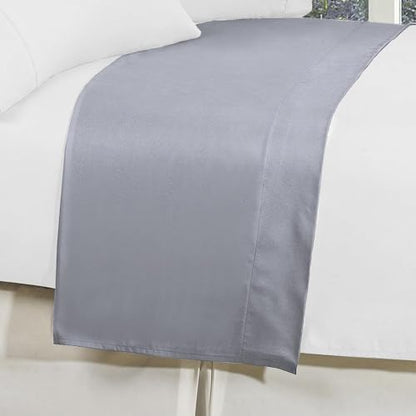 Elegant Comfort Premium Hotel Quality 1-Piece Flat Sheet, Luxury and Softest 1500 Premium Hotel Quality Microfiber Bedding Flat Sheet, Wrinkle-Free, Stain-Resistant, King, Silver