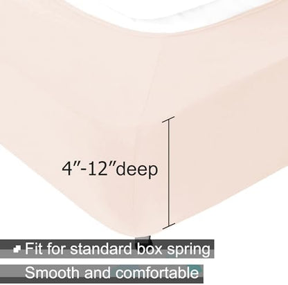 ALYVIA SPRING Full Size Box Spring Cover Jersey Knit Stretchy, Pink