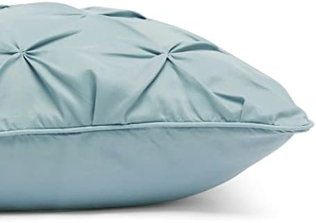 Amazon Basics Lightweight, Soft King Size Comforter Set, All-Season Down-Alternative 3-Piece Bedding, Pinch Pleat Design with Piped Edges, Spa Blue