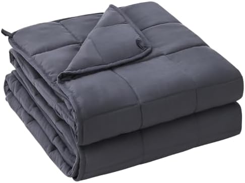 yescool Weighted Blanket for Adults 15lbsTwin Size, 48" x 72", Grey