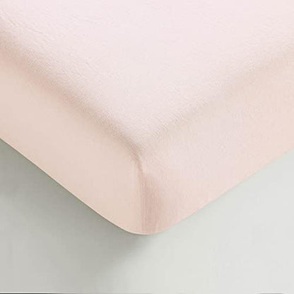 Sijo Stone Washed Organic French Linen Bed Sheet Set, GOTS Certified Organic, Best Cooling Linen Sheet Award by Sleep Foundation, 1 Flat Sheet Only (Blush, Full/Queen)