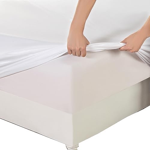 Kingnex Olympic Queen Sheets Sets 66x80 for Super Queen Bed White
