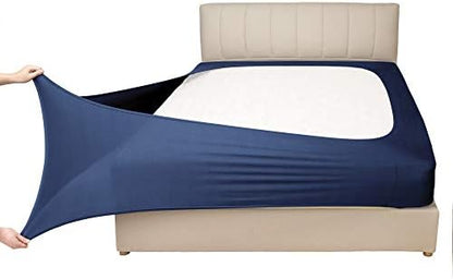 Mrs Awesome Stretch Jersey Box Spring Cover King/Cal King, Navy