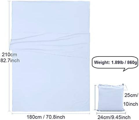 Sleeping Bag Liner, Lightweight Portable, Soft Travel and Camping Sheet, with Compact and Carry Bag, for Travel, Hotel