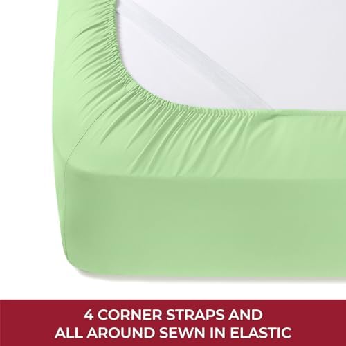 Mellanni Iconic 4-Piece, Ultra Soft Sheet Set (RV/Short Queen, Pistachio)