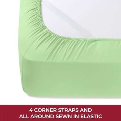 Mellanni Iconic 4-Piece, Ultra Soft Sheet Set (RV/Short Queen, Pistachio)