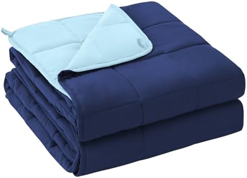 yescool King Size Weighted Blanket for Adults 20lbs, 80” x 87”, Navy & Blue