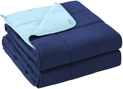 yescool King Size Weighted Blanket for Adults 20lbs, 80” x 87”, Navy & Blue