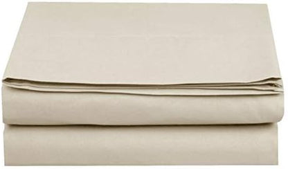 Elegant Comfort Premium Hotel Quality 1-Piece Flat Sheet, Luxury and Softest 1500 Premium Hotel Quality Microfiber Bedding Flat Sheet, Wrinkle-Free, Stain-Resistant, Full, Cream