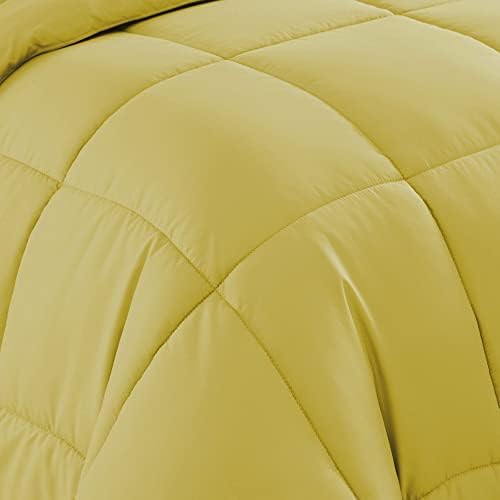 King Size Comforter Set with Sheets - 7-Piece Bedding Collection - 1 Comforter, 1 Fitted Sheet, 1 Flat, 4 Pillowcases - Deep Pocket - Soft & Breathable Premium Quality - Ideal for All Seasons, Yellow