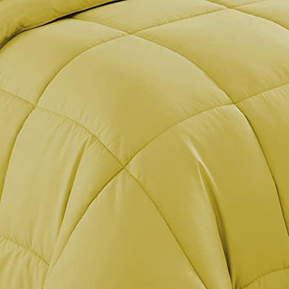 King Size Comforter Set with Sheets - 7-Piece Bedding Collection - 1 Comforter, 1 Fitted Sheet, 1 Flat, 4 Pillowcases - Deep Pocket - Soft & Breathable Premium Quality - Ideal for All Seasons, Yellow