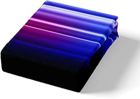Feelyou Geometric Abstract Ombre Bed Sheets Kids Teens Red Blue and Black Striped Sheet Set Decor Modern Fashion Bed Set with 2 Pillowcases 4Pcs Bedding Queen