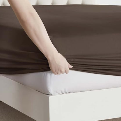 Clara Clark King Sheets, 6 Piece Set - Hotel Luxury Sheets for King Size Bed, Super Soft Bedding Set, King Size, Chocolate Brown